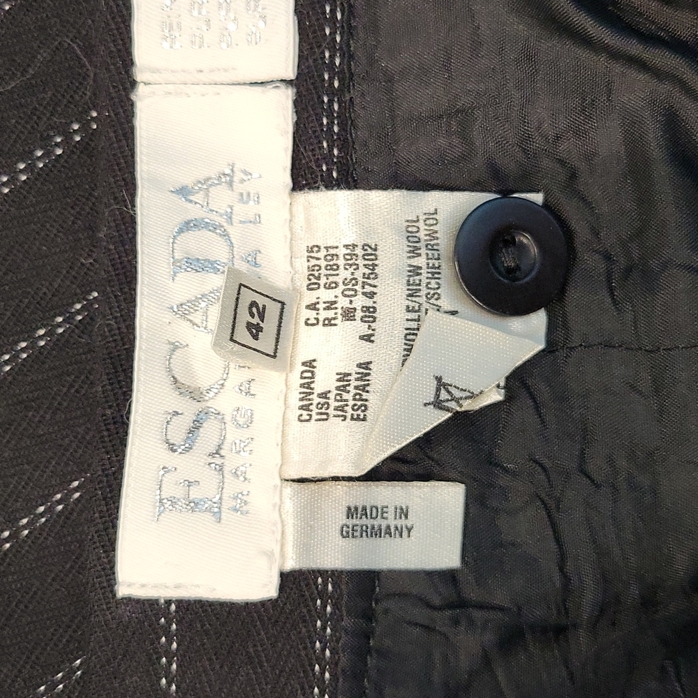 Escada Navy Pinstripe A-Line Skirt - Picture 5 of 8